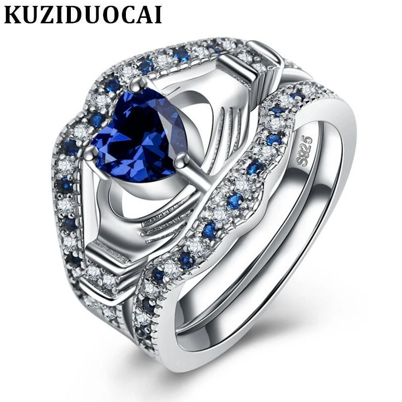 Kuziduocai новые рандомные Свадебные кольца из нержавеющей стали в форме сердца для