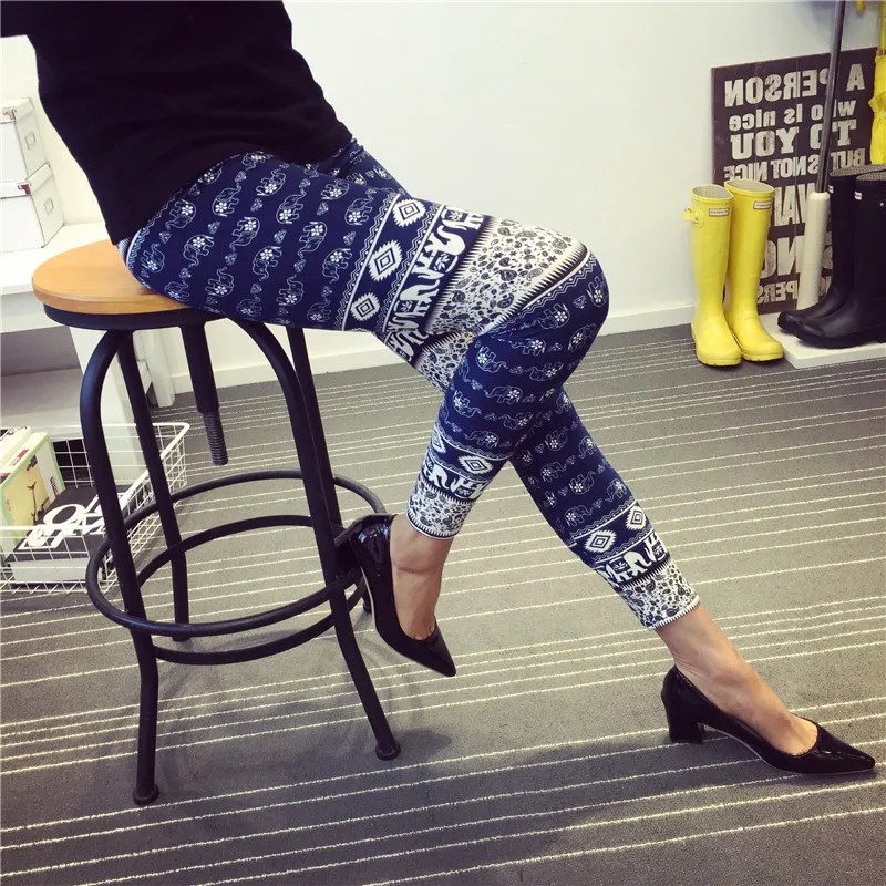 Women Graffiti Personality Leggings Ladies High Waist Fashion Casual Stretchy Printed Pencil Floral Skinny Slim Pants | Женская одежда