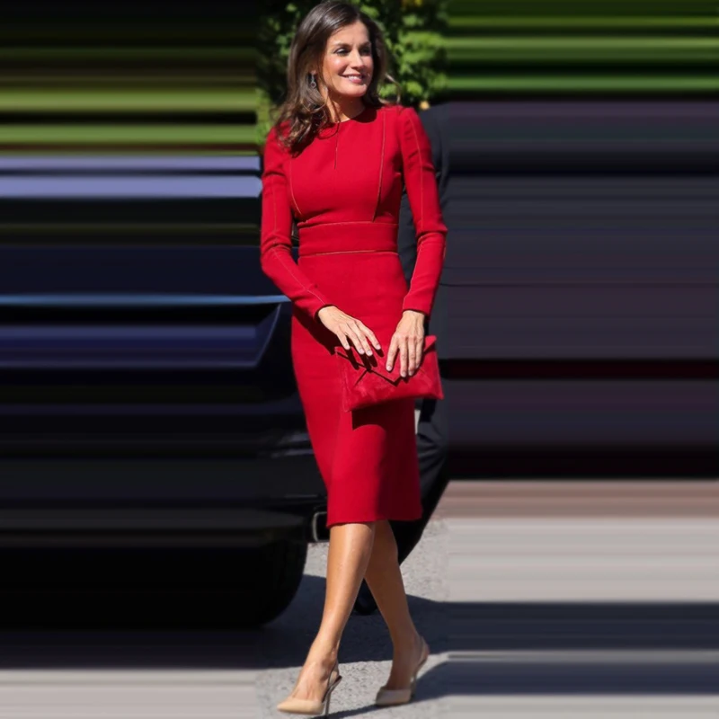 Осенне зимняя одежда 2018 женское элегантное подиумное дизайнерское платье с