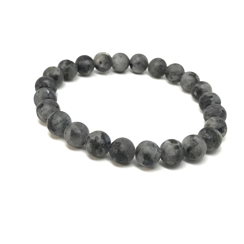 IRBACOO 2020 Fashion Men Bracelet Simple 8mm Matte Gray Stone Bead For Jewelry Gift |