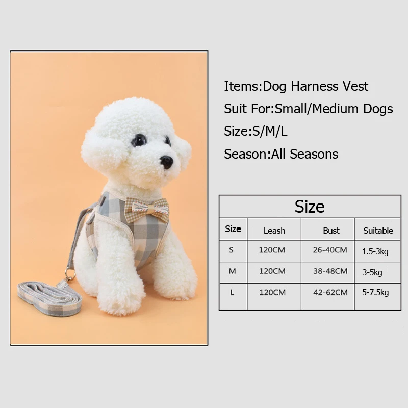 Бантом Домашние Животные Собаки Кошки Жгут Жилет Плед Маленькая Средняя Собака