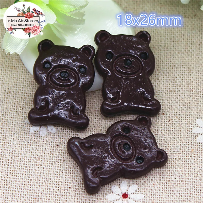 

10 шт. медведь шоколадное печенье десерт планшетофон миниатюрная еда художественное украшение подвеска