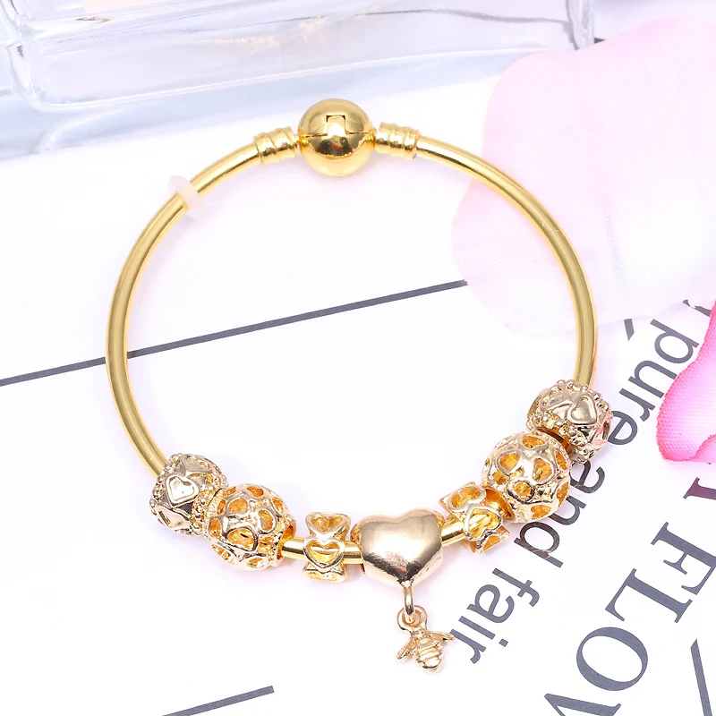 CHIELOYS Original European Bracelets &amp Bangles For Women With Animal Bead Round Pendant Brand Bracelet Jewelry Friendship Gift |