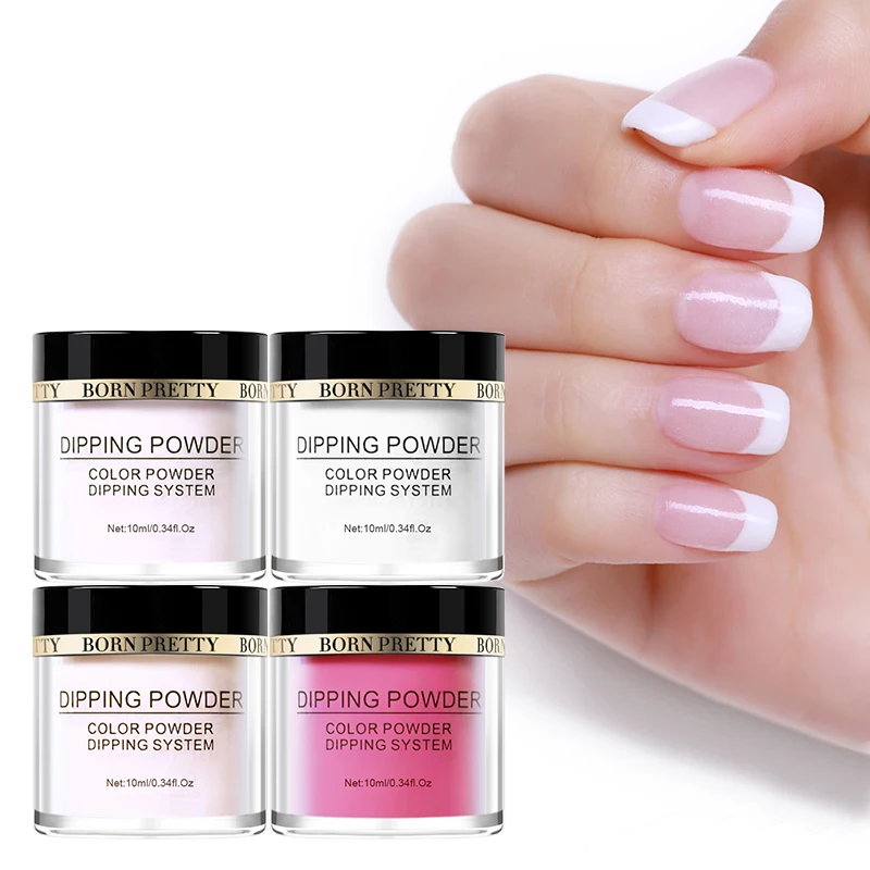 BORN PRETTY 1 коробка 10 мл без лампы для лечения Dip ногтей порошок для дизайна ногтей окунание натуральный сухой длительный французский порошок для ногтей украшение