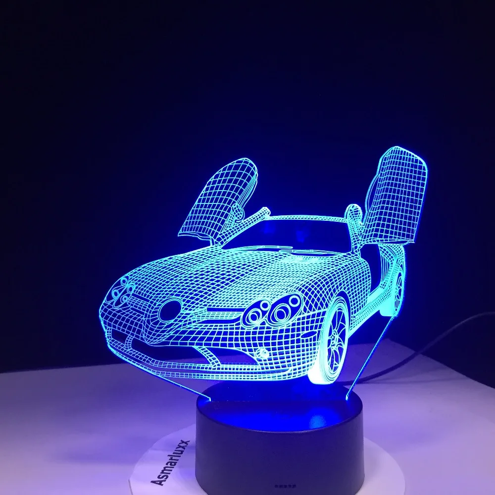 Ножничные двери новинка спортивный автомобиль 3D лампа USB Ночной светильник