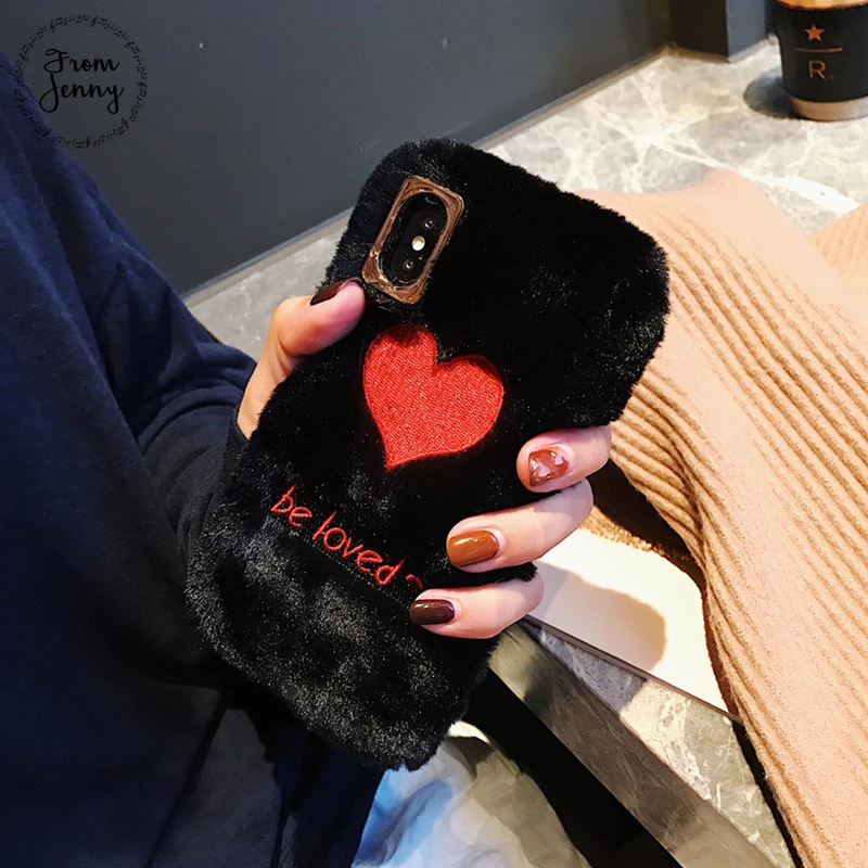 Чехол с вышивкой в виде сердца для iphone XS XR Max 8 8plus 7 7plus 6/6S Plus|Бамперы| |