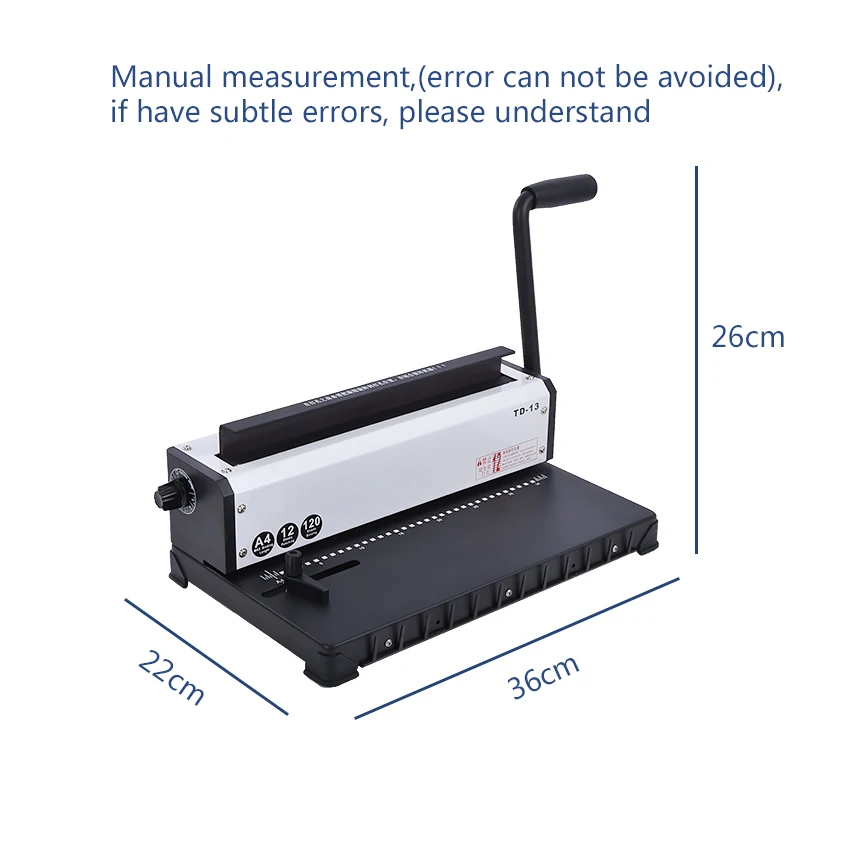 New Arrival TD-13 Double-coil Iron Ring Punch Binding Machine 34 Holes Desk Calendar Pressure Ring Binding Hole Puncher 4 * 4mm images - 6