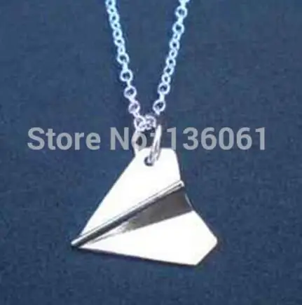 Винтажное изделие из серебра Панк Сердце ожерелье Сова Птица Бумага самолет