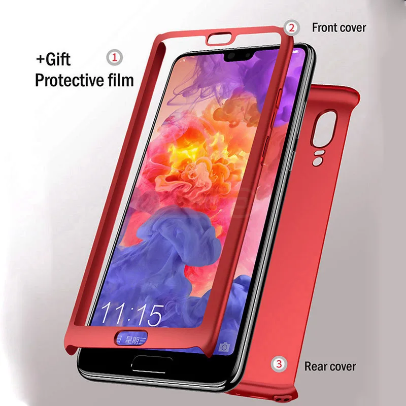 YAMIZOO 360 Full Cover For Huawei P20 P10 Lite Case Luxury Hard Phone Plus With Glass Pro On |