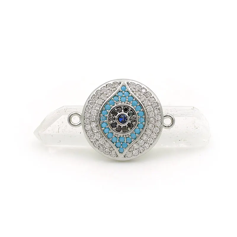 20*16*3 мм Micro Pave Kallaite & Black Blue CZ круглые соединители для глаз подходят мужчин и женщин