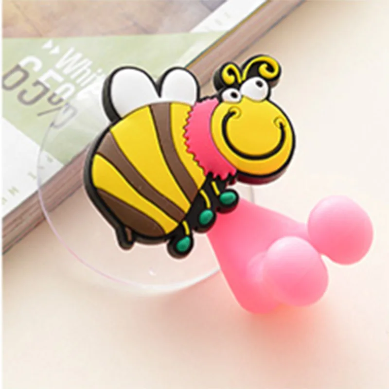 Y89-Bee Крючок вакуумный крепкая присоска зубная щетка крышка вешалка Многофункциональный милый мультфильм животное держатель зубных щеток для ванной присоски - Цвет: Y89-Bee