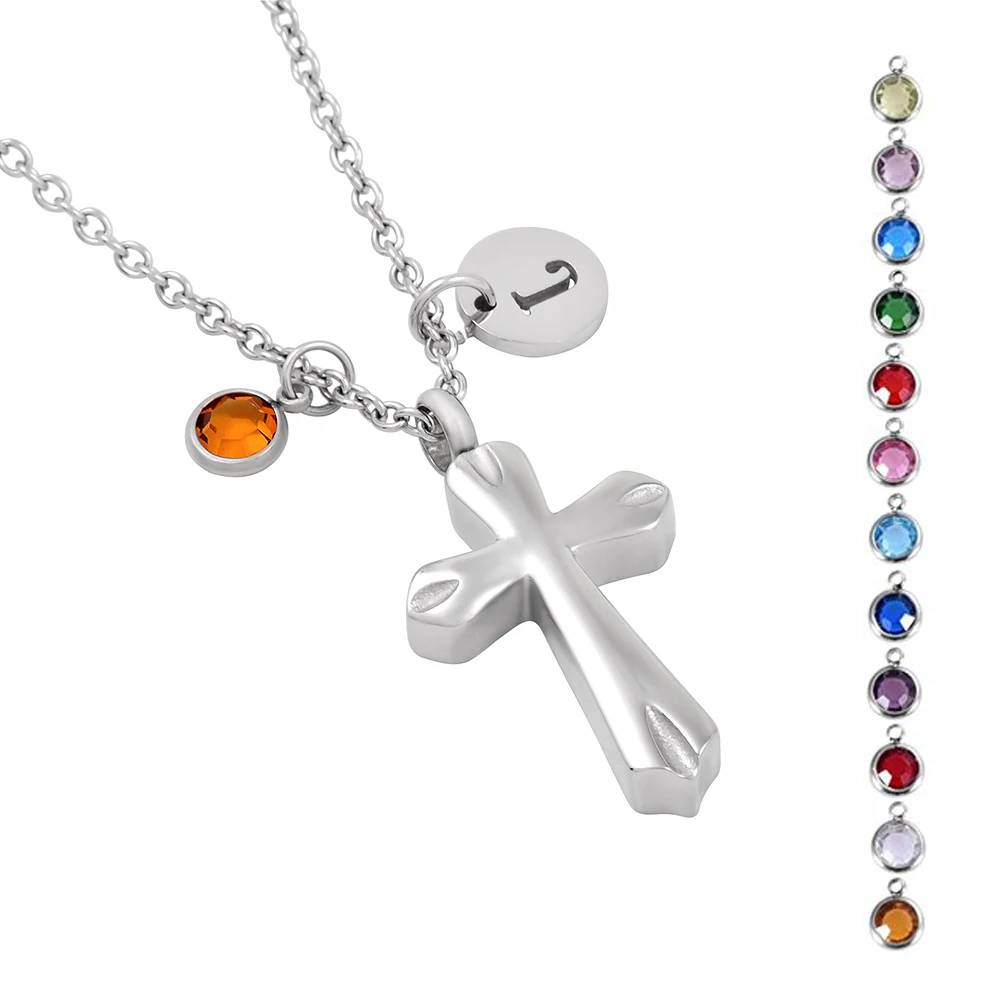 

IJD9154 Мемориальный ювелирный крест ожерелье с кремационной урной для пепла с бесплатной 20 "цепочкой + Воронка + буква + кристалл
