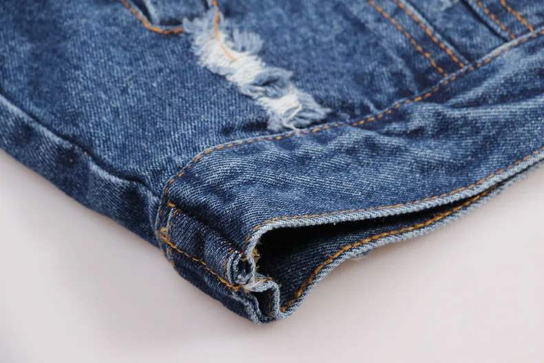 Новый стиль 2017 промытая джинсовая куртка Женская Модная Джинсовая с длинными