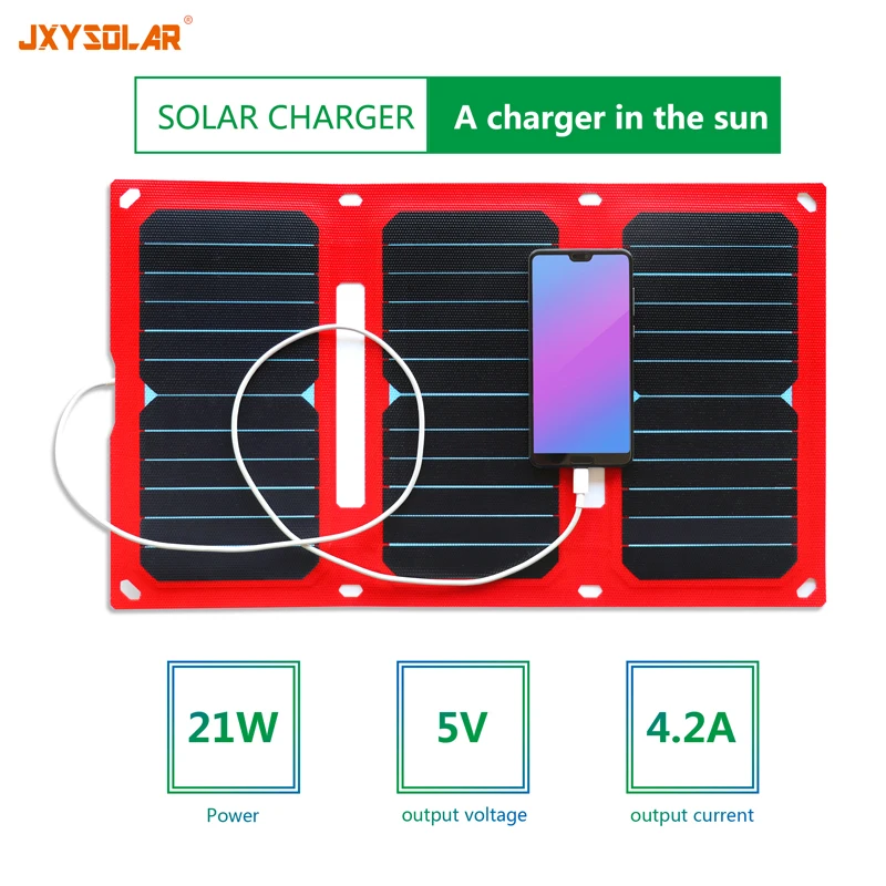 SUNPOWER 21 Вт Солнечная Складная сумка 5 В внешнее складное солнечное зарядное