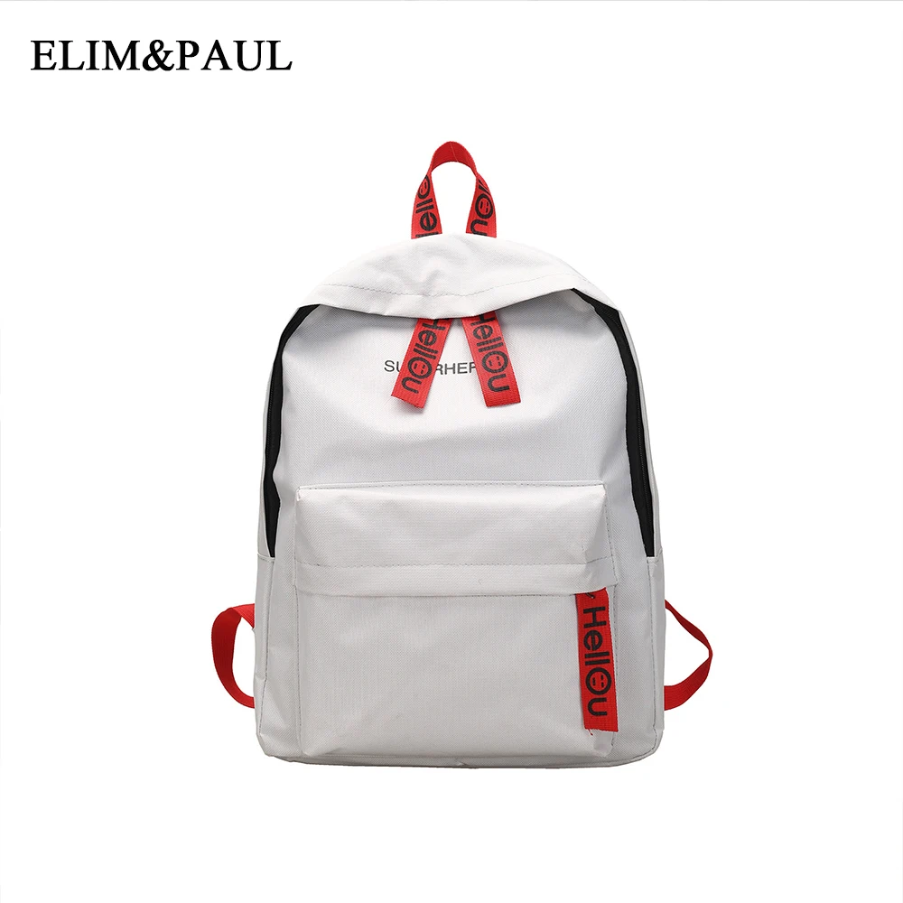 2018 new letter print fashion middle school student bag college canvas solid smiley travel large capacity tide | Багаж и сумки