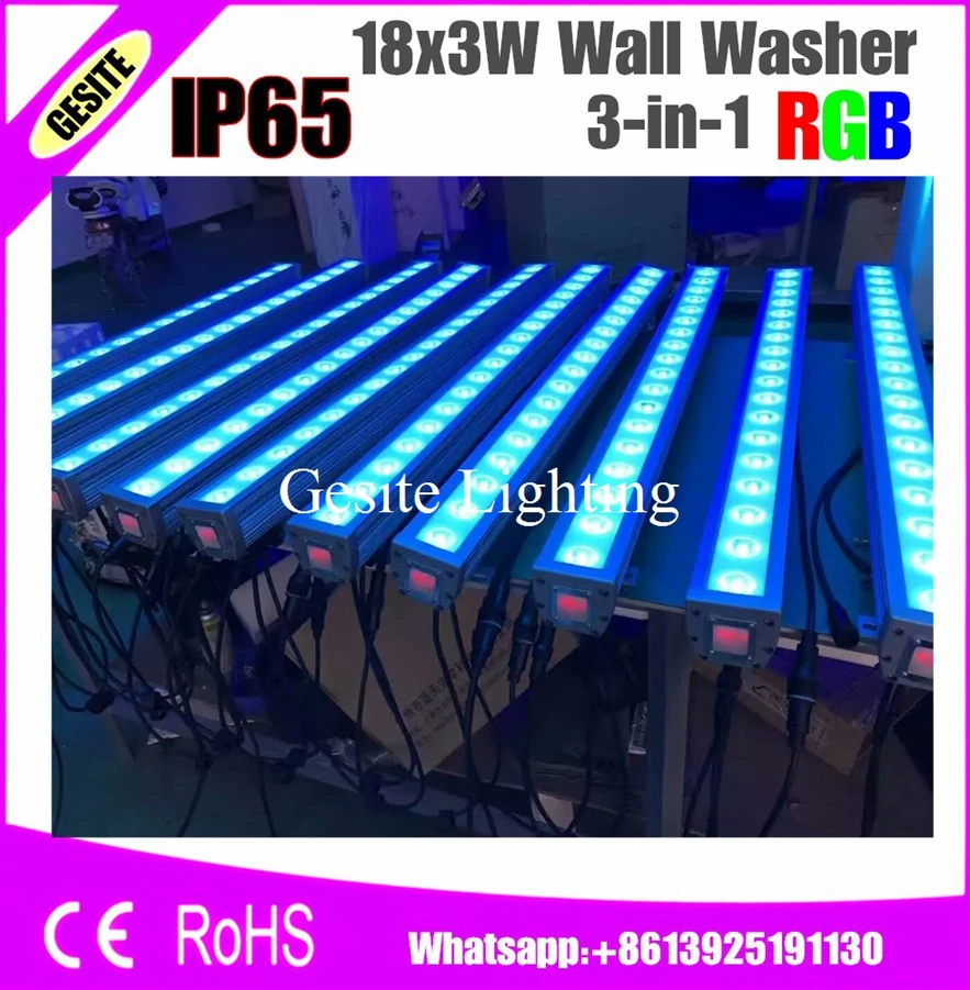 

Водонепроницаемая светодиодная лампа RGB Pixel Running 3 в 1, 18x3 Вт, светодиодные лампы Tyanshine, одинарное управление, степень защиты IP65, 2 шт./лот