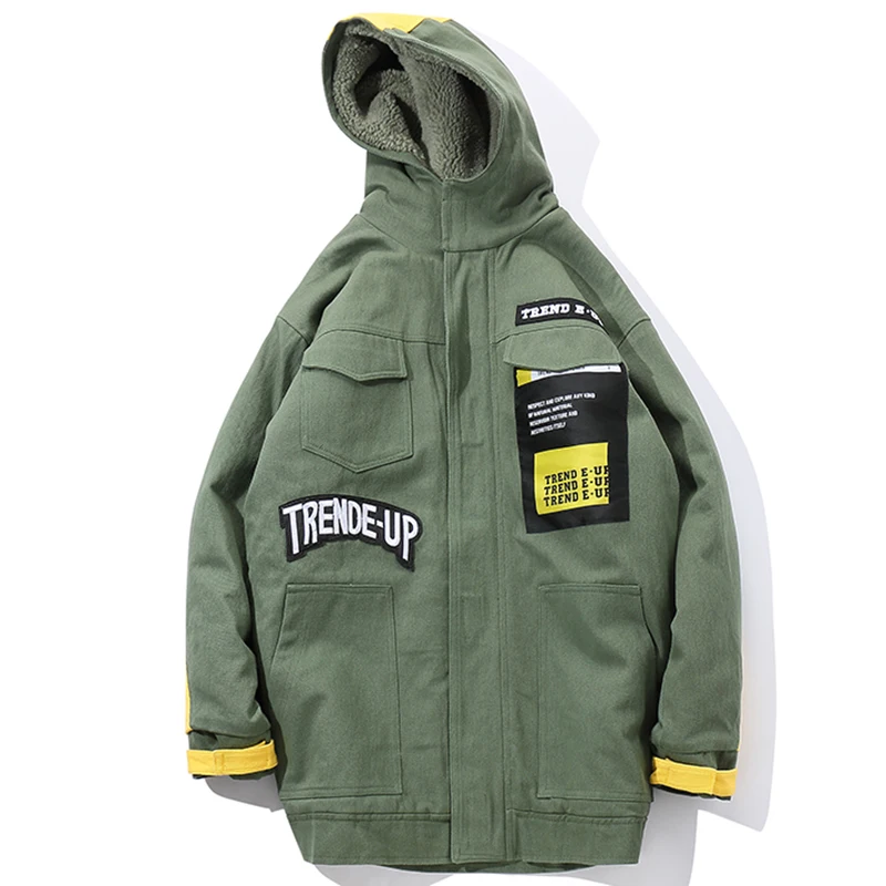 Aelfric Eden 2018 Streewear прилив бренд хип хоп Свободная куртка с капюшоном зима плюс