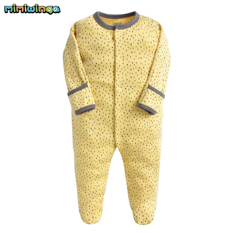 Mimiwinga Baby Boy Rompers 3PCS/Lot Spring 2019 Grey Dinosaur Print NewBorn Clothes Covered Button Long Sleeve Overalls Infant |