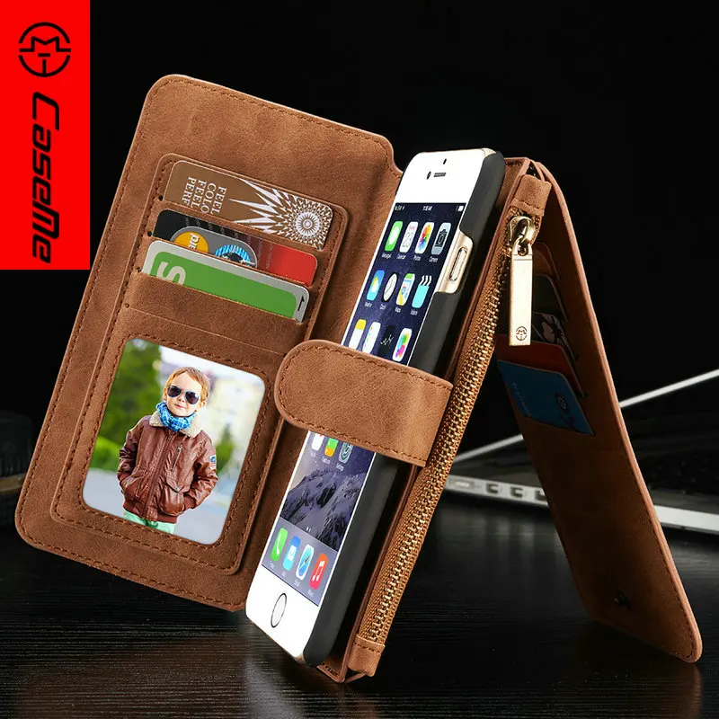 Caseme Ретро кошелек чехол для iPhone 6 6S Plus книга Стиль Телефон 7 8 плюс Флип кожаный X