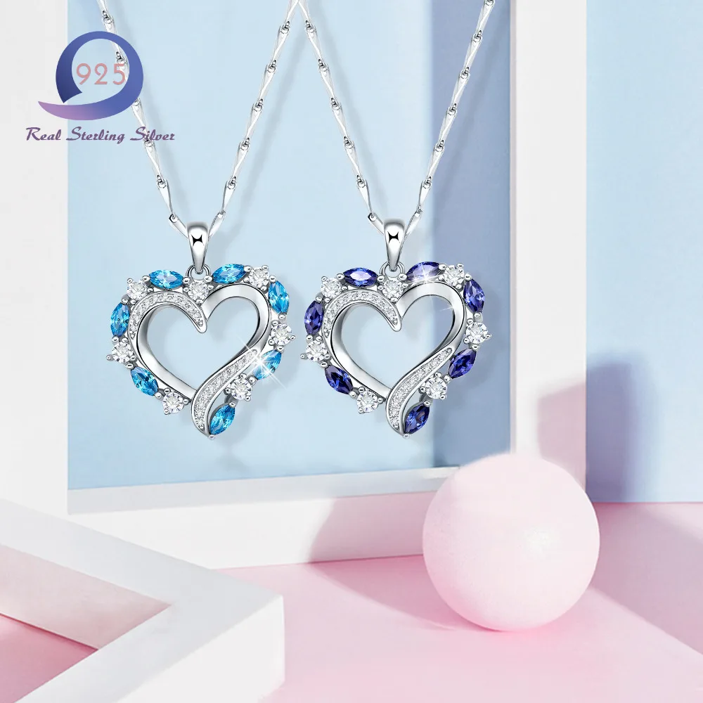 Merthus Стерлинговое Серебро 925 пробы Nacklace в форме сердца 1.49CT модная женская