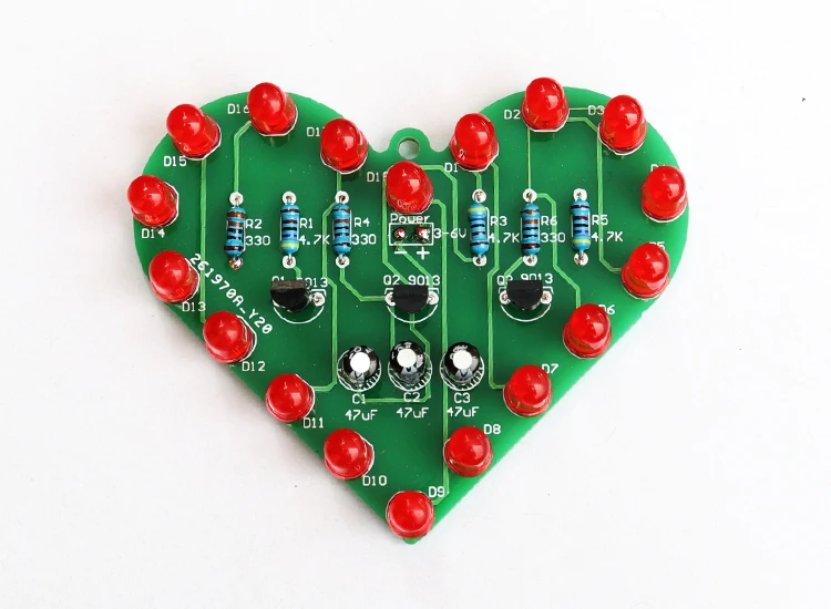 Diy Электронный комплект сердце образный светодиодный воды Светильник Запчасти