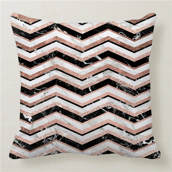 

Maiyubo Rose Gold Pillow Geometric Cushion Cover Abstract Art Decoration Polyester Pillow Cover Home Bedroom Sofa Decor