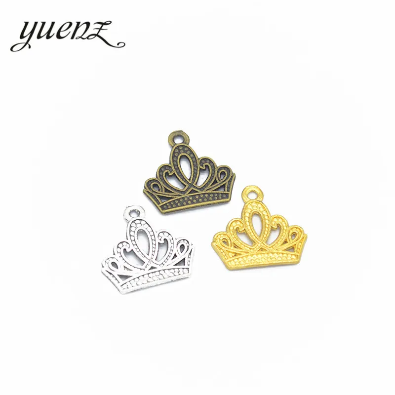 YuenZ 25 шт цинковый сплав античный серебряный цвет Корона шармы Подвески Ювелирные изделия фурнитура для женского ожерелья браслет 15*14 мм N211