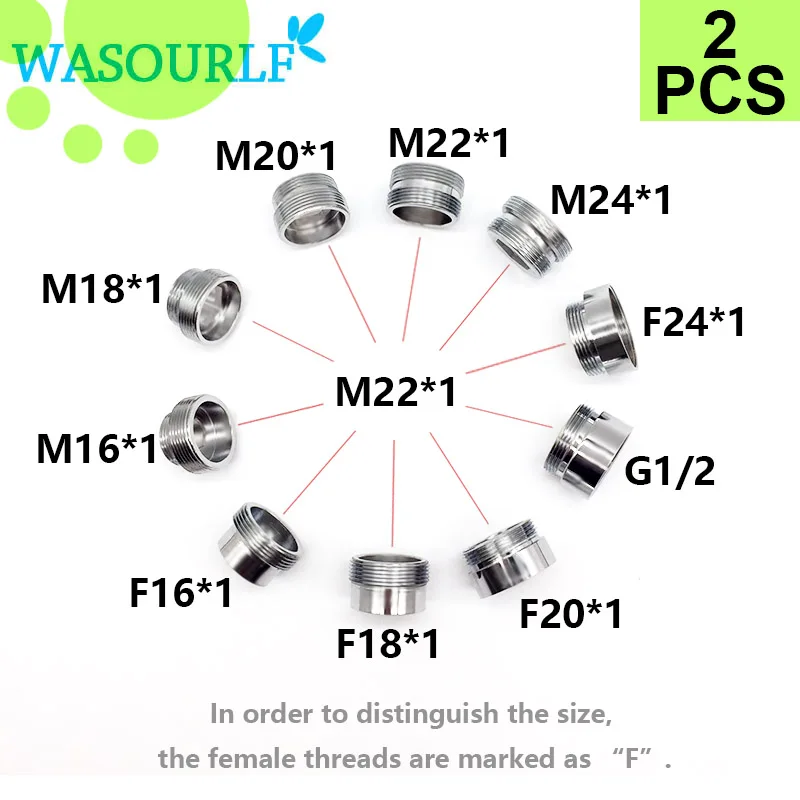 WASOURLF 2 шт. M22 Штекерный трансферный M18 соединитель для душа ванной кухни латунный
