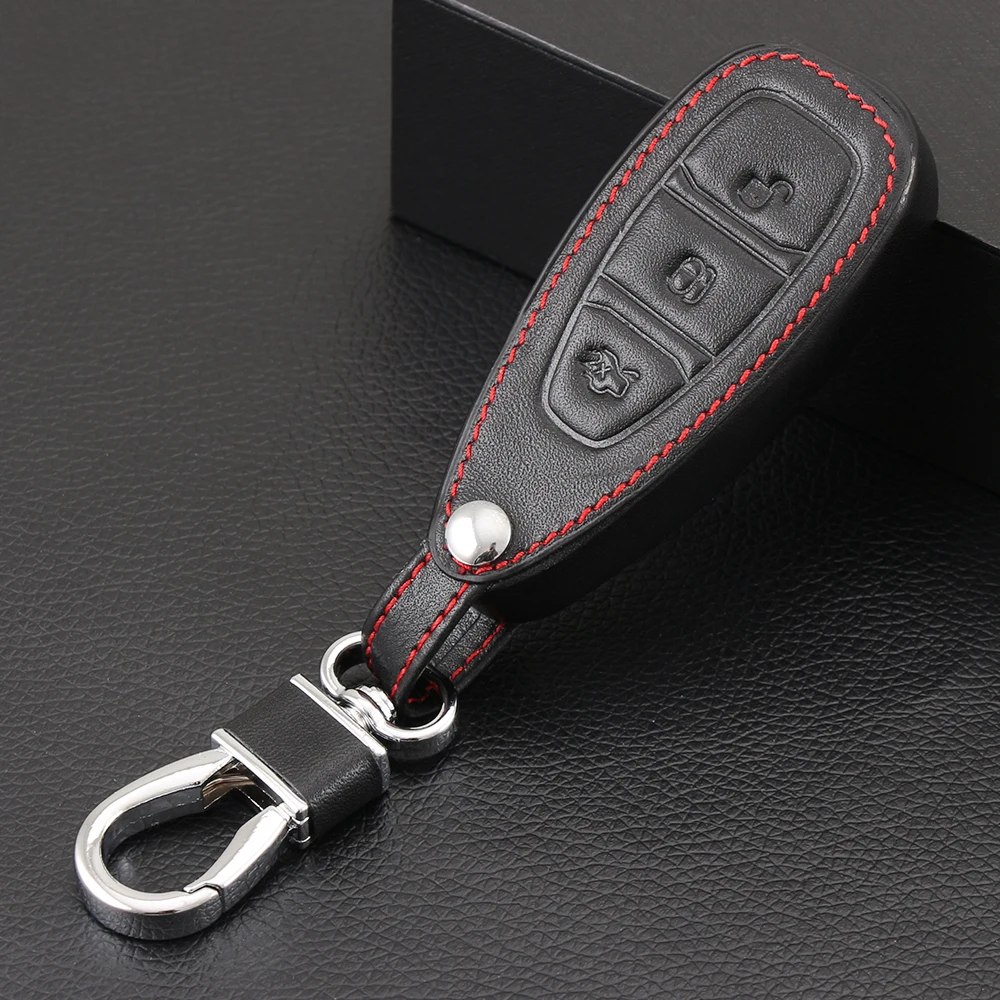 Чехол для ключей из натуральной кожи с дистанционным управлением Ford Focus MK3 MK4 Kuga