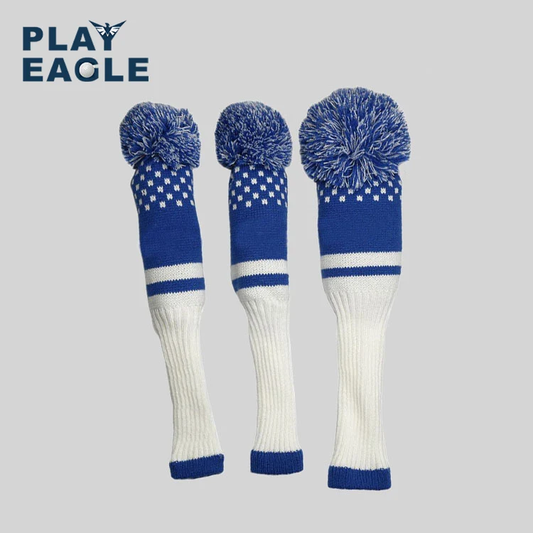 

New Style 3pcs/set 3 color Stripe Kniting Golf Driver Wooden Head Covers Knit Wool 1 3 5 Fairway Protect Headcover