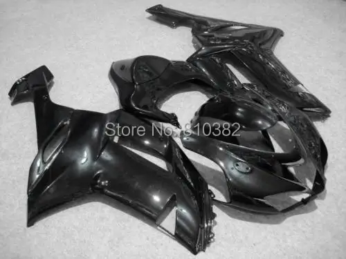 Мотоцикл обтекатель комплект для KAWASAKI Ninja ZX6R 07 08 636 2007 2008 Полный глянец Черный ABS