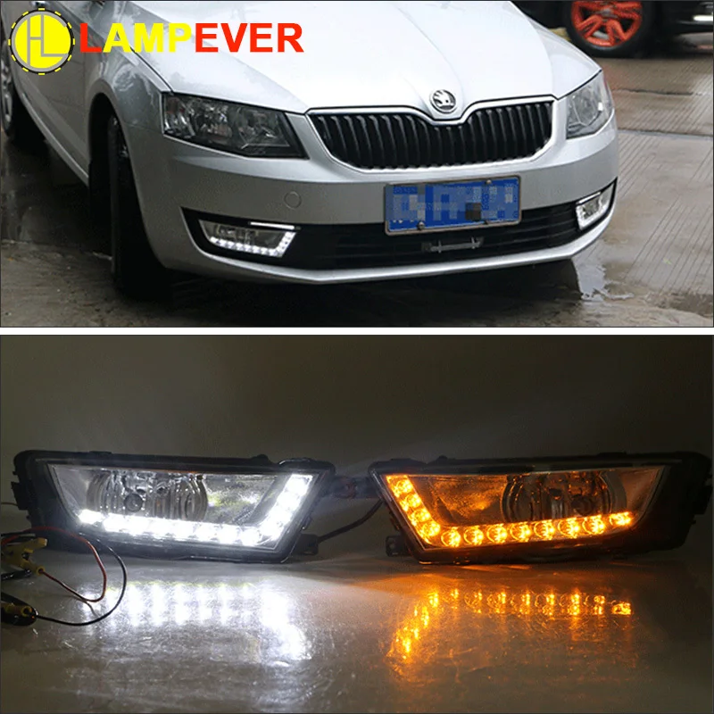 Для Skoda Octavia A7 MK3 2014 2015 2016 желтый обращаясь Сингал Функция Водонепроницаемый