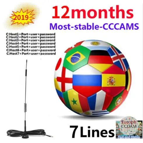 2019 Европейский CCcam 7/8/10 линий на 1 год VU + Samsat Starsat спутниковый ТВ