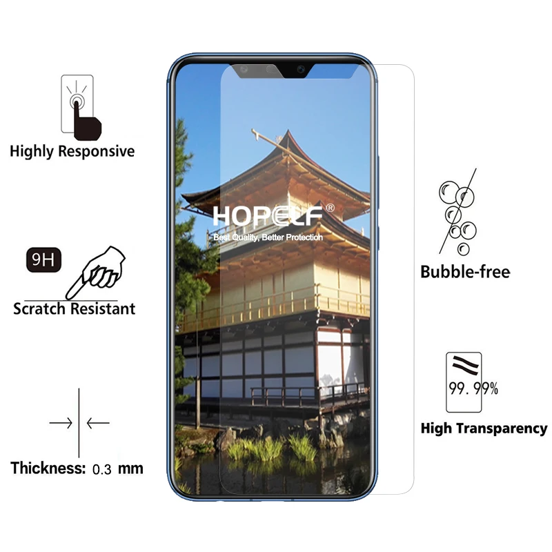 HOPELF закаленное стекло для Huawei Mate 20 Lite защита экрана 9H 2.5D Защитное телефона |