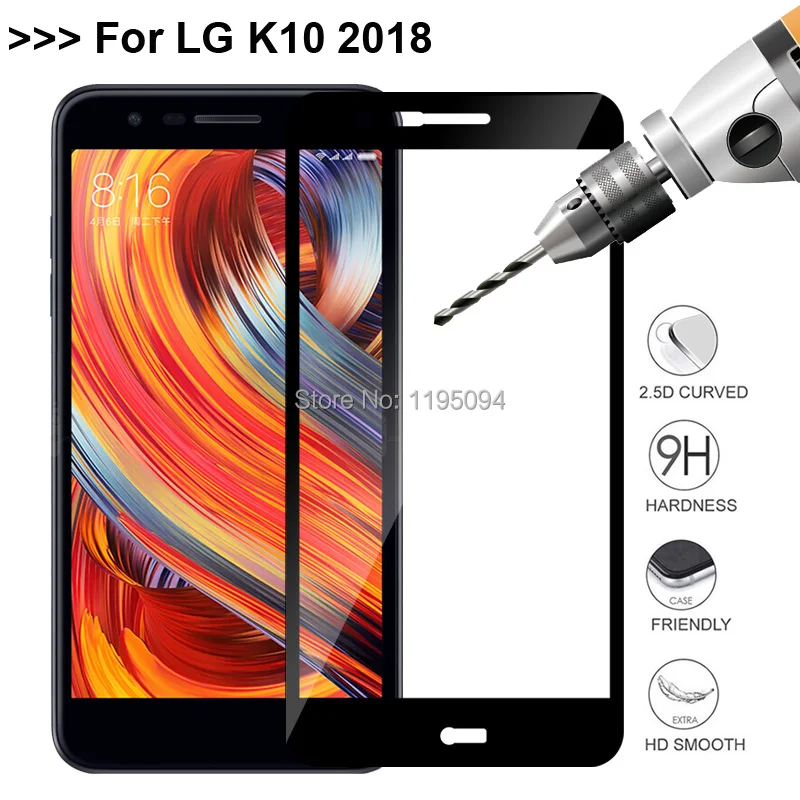 2.5D 9 H полное покрытие ультра тонкий закаленное Стекло Экран протектор для LG K10 2018 5