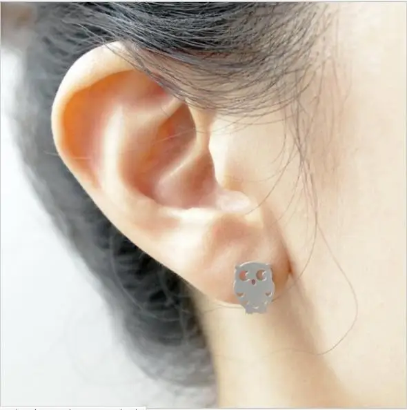 Модные серьги-гвоздики с совой | Украшения и аксессуары