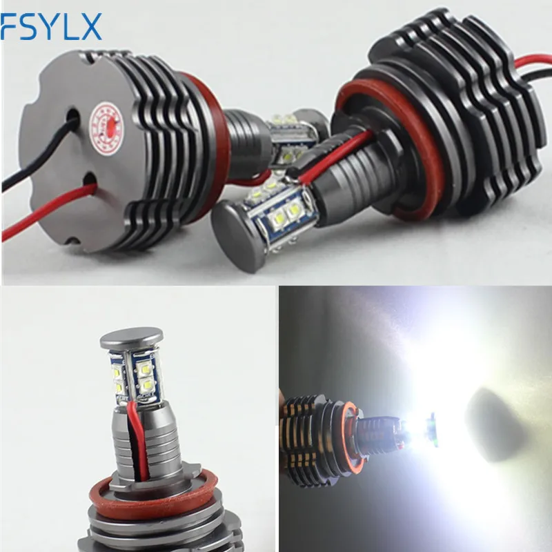 FSYLX H8 светодиодный фонарь ангельские глазки 80 Вт CANBUS без ошибок h8 Светодиодный