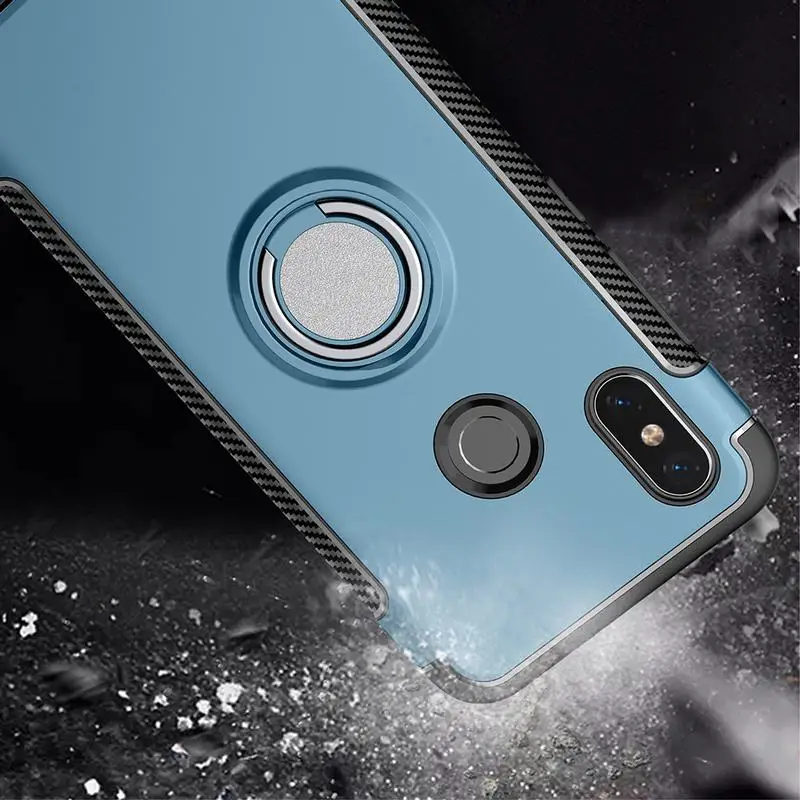 Ascromy For Xiaomi Redmi Note 5 Pro Dual Layer Armor Case 360 Degree Rotating Finger Ring Holder Mi 8 SE Max 3 Coque |