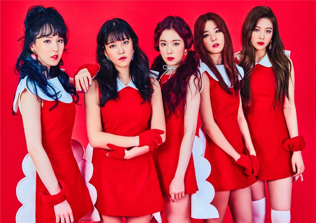 Красные бархатные постеры K Pop музыкальные настенные наклейки с белым покрытием