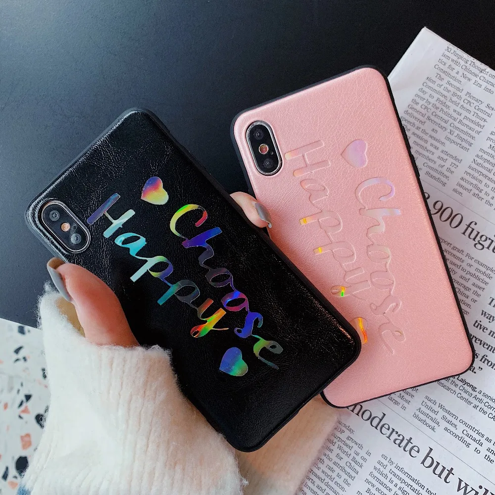 XS Max чехол для телефона iPhone X XR 6 6S 7 8 Plus лазерный цветной 7Plus PU силиконовый