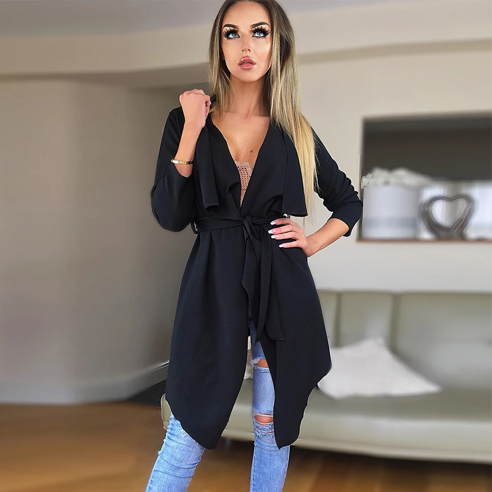 Для женщин нерегулярные подол тренчи для Твердые нагрудные кружево вверх Топ с