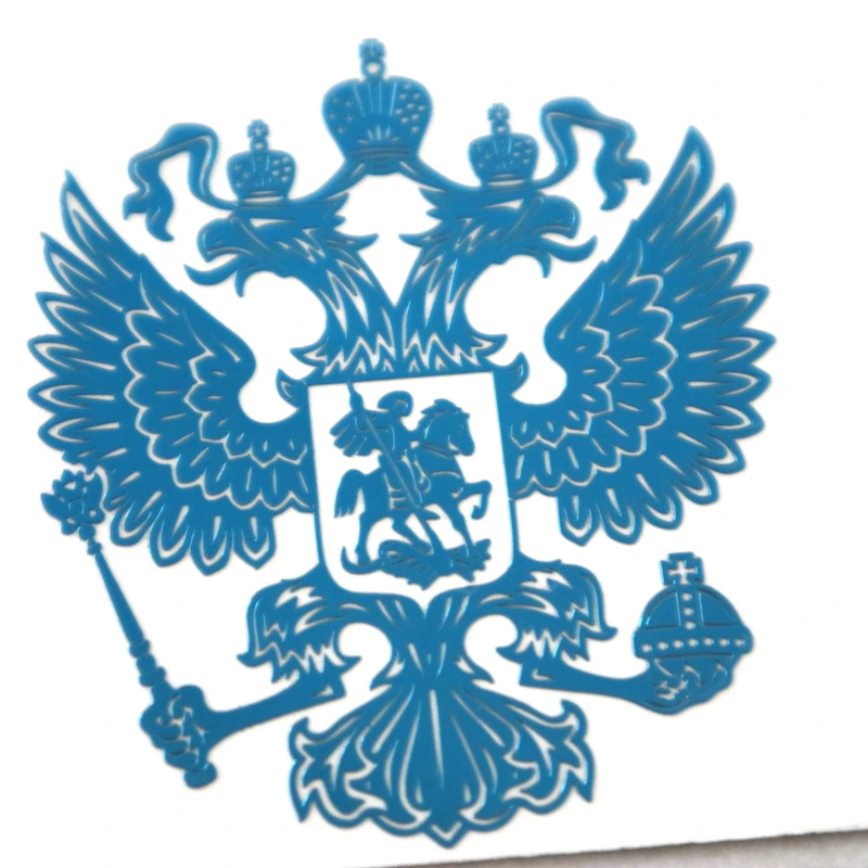 CK2887#3.4*4см Герб России Никель Металл Наклейки на автомобиль Наклейки Российская Федерация Орел Эмблема для стайлинга автомобилей Наклейка для ноутбука