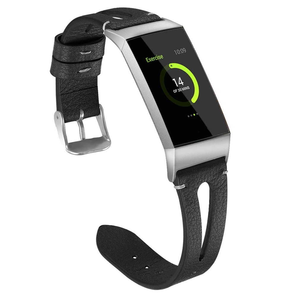 Для Fitbit Charge 3 подлинный кожаный браслет ремешок для Fitbit Charge 3 фитнес-трекер Смарт-часы сменный ремешок