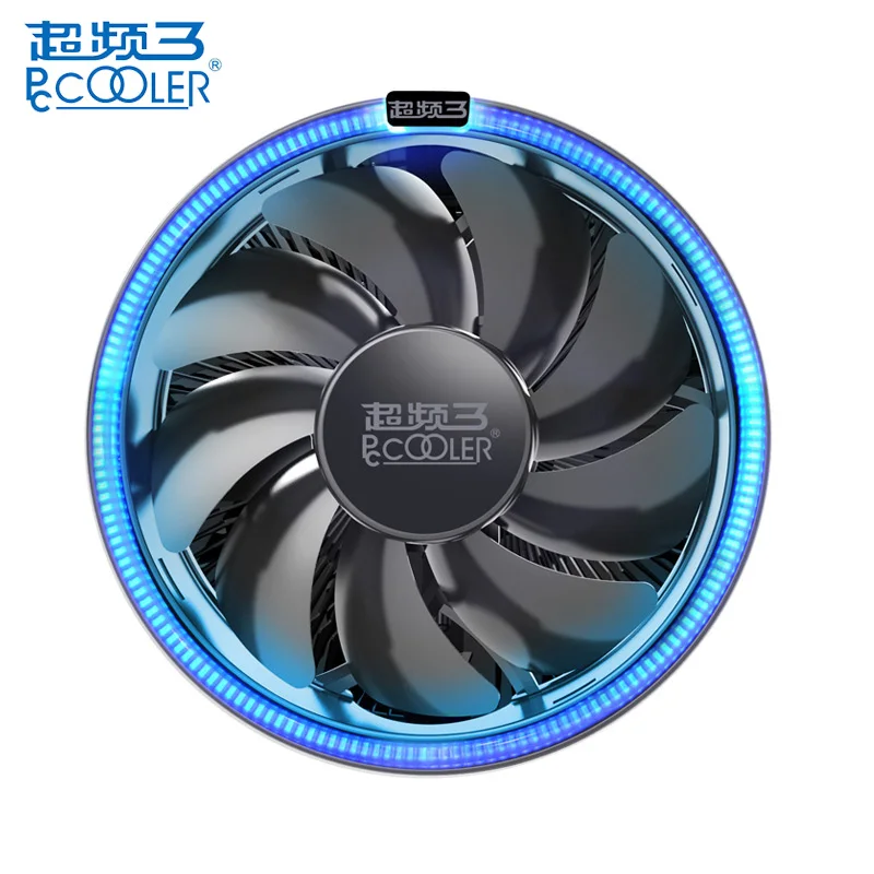 PcCooler 12 см 4-контактный вентилятор, светодиодный вентилятор с синей апертурой, охлаждающий вентилятор для процессора PWM, бесшумный радиатор для Intel LGA 775/115X для AMD AM2 AM3 AM4