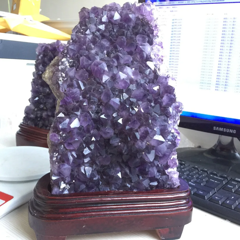 5 1 кг натуральный Глубокий фиолетовый аметистовая Друза Geode образец украшения