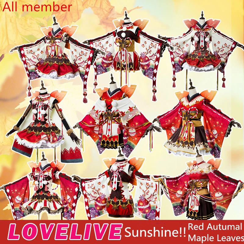 Love Live Sunshine Aqours костюм для костюмированной вечеринки Riko Mari Red осенняя серия с
