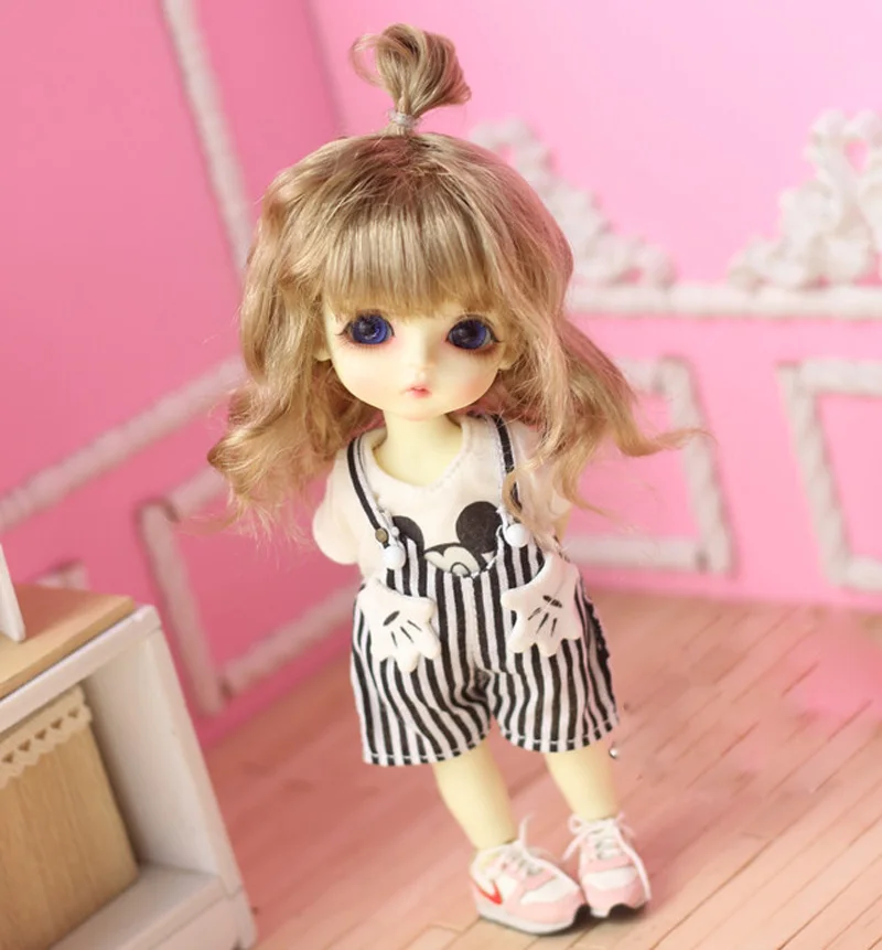 1/6 6-" Bjd парик мохер Sd милый вьющиеся волосы парик