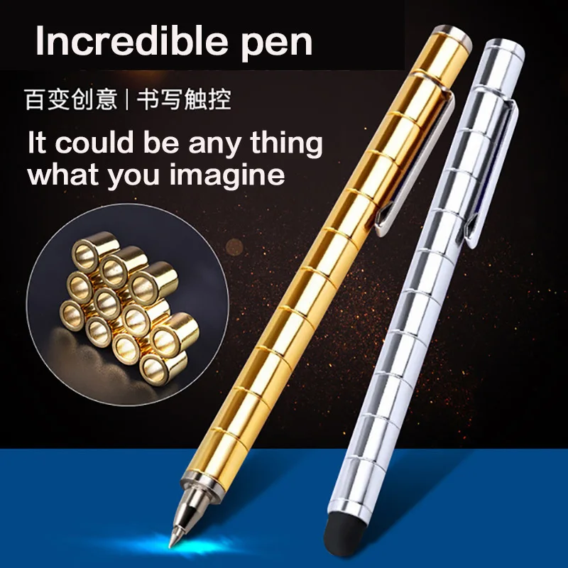 

Magnetic Metal pen Cute Gel Ink Pen Creative Office Stationery Polar Capacitor Magnet Writing Supplies Gel Pen Promotional Gift