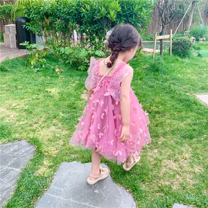 Платье для девочек, детское Сетчатое платье принцессы для девочек, бальное платье на бретелях для маленьких девочек, милые праздничные платья, детская одежда