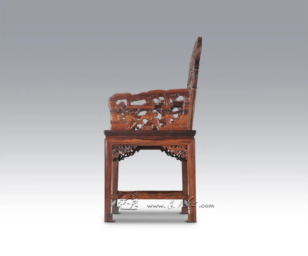 Классическое кресло из розового дерева в стиле ретро античное с перьями твердой